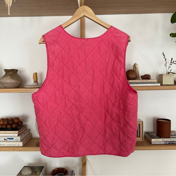 Vintage Pink Silk Quilted Vest - Picture 7 of 8